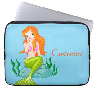 Cute Redhead-Sjöjungfru Thunder_Cove Laptop Fodral