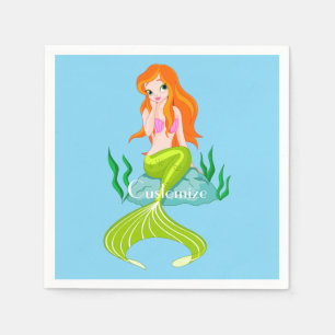 Cute Redhead-Sjöjungfru Thunder_Cove Pappersservett