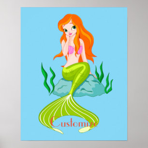 Cute Redhead-Sjöjungfru Thunder_Cove Poster