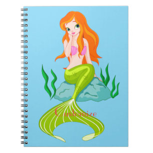 Cute Redheaded Mermaid Thunder_Cove Anteckningsbok