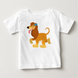 Cute Redo Tecknad Afghan Hound Baby T-Shirt