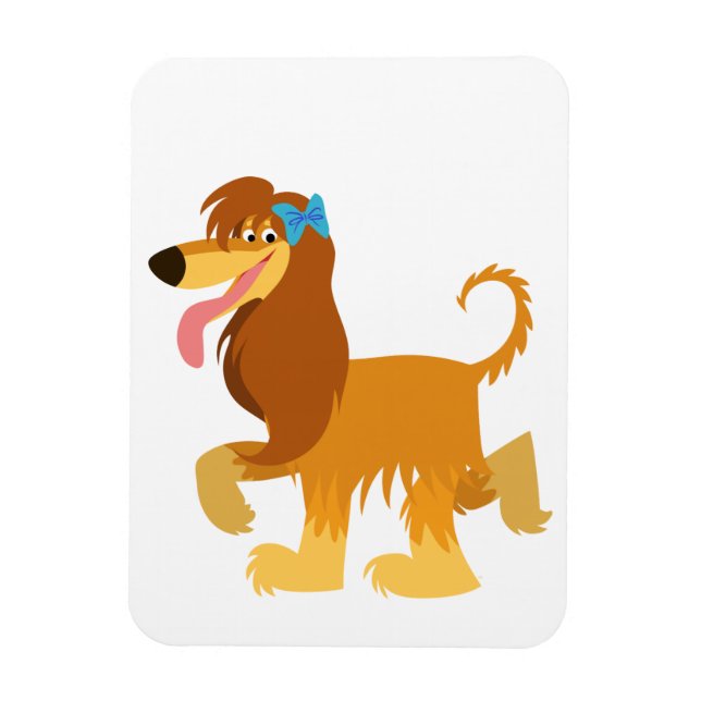 Cute Redo Tecknad Afghan Hound Flexible Magnet (Vertikal)
