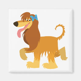 Cute Redo Tecknad Afghan Hound Magnet