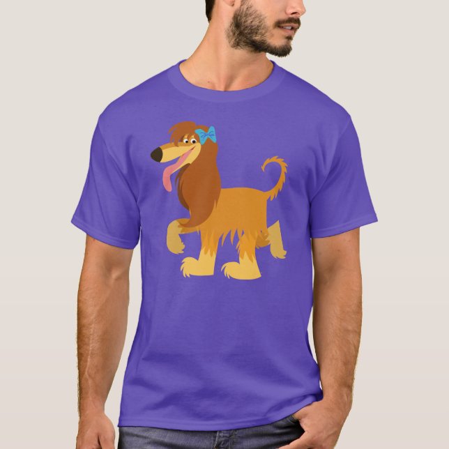 Cute Redo Tecknad Afghan Hound T-Shirt (Framsida)