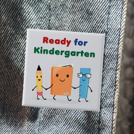 Cute Redo till Kindergarten School Bok Knapp
