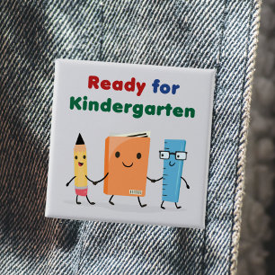 Cute Redo till Kindergarten School Bok Knapp
