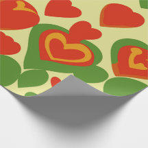 Cute Reggae Mini Hearts Red Guld Grönt Mönster