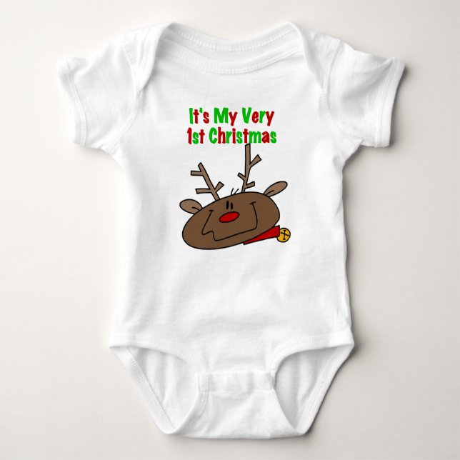 Cute Reindeer - 1:a julen T-shirt (Framsida)