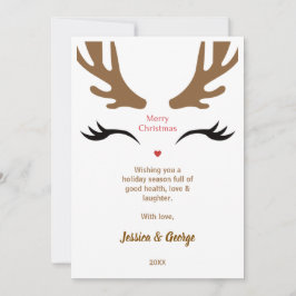 Cute Reindeer Ansikte Modern God jul Julkort