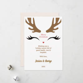 Cute Reindeer Ansikte Modern God jul Julkort