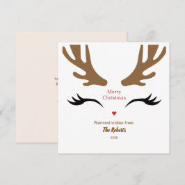 Cute Reindeer Ansikte Modern God jul Julkort
