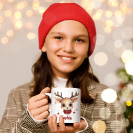 Cute Reindeer Ansikte Personlig mugg