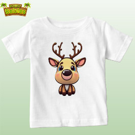 Cute Reindeer Baby Hjort Helgdag Fawn Tecknad Doe T Shirt