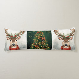 Cute Reindeer Christmas Bedding For Body Pillow Kroppskudde