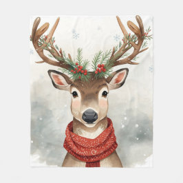 Cute Reindeer Christmas Blanket For Warm Winter Fleecefilt