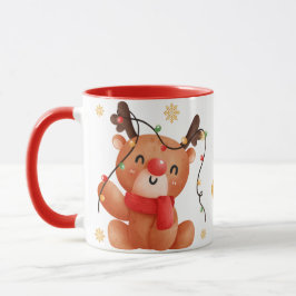 Cute Reindeer Christmas Design, Festive Holiday Mugg