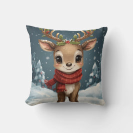 Cute reindeer Christmas for cozy living room Kudde