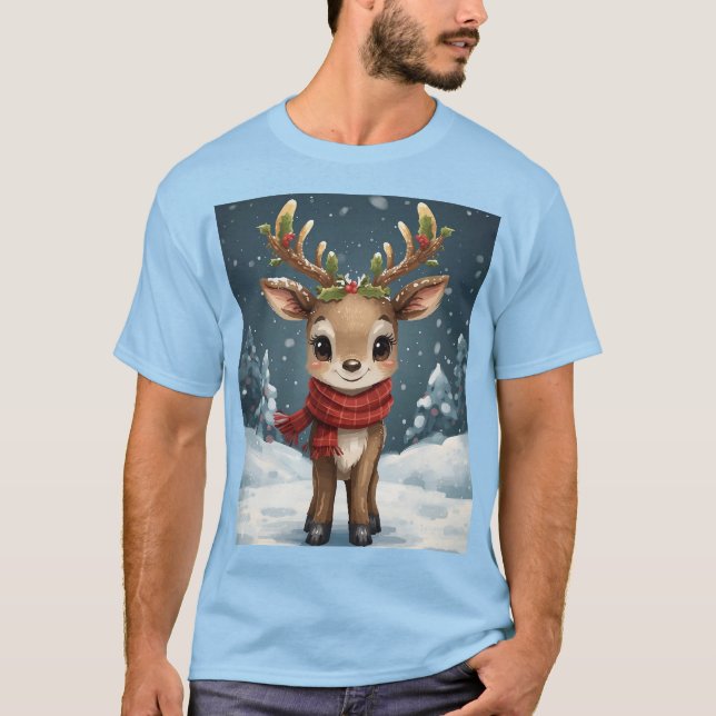 Cute reindeer christmas for festive outfits t shirt (Framsida)