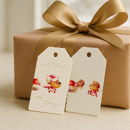 Cute Reindeer Christmas Gift Tag | To & From Presentetikett