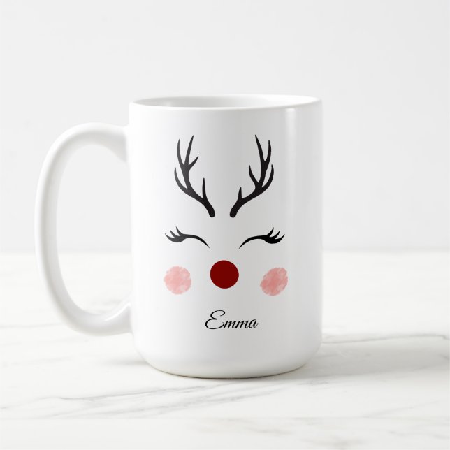 Cute Reindeer Christmas  Kaffemugg (Vänster)
