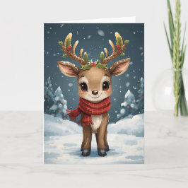 Cute reindeer christmas sweet holiday wishes kort