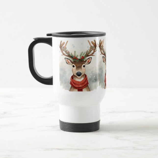 Cute Reindeer Christmas Travel Mug For Cozy Winter Resemugg (Vänster)