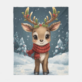 Cute reindeer christmas warm winter snuggles fleecefilt