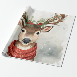 Cute Reindeer Christmas Wrapping Paper Presentpapper