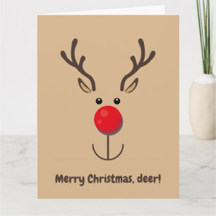 Cute Reindeer "God jul, hjort" Kort