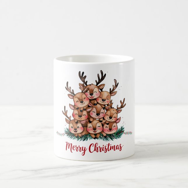 Cute Reindeer God jul Kaffemugg (Center)