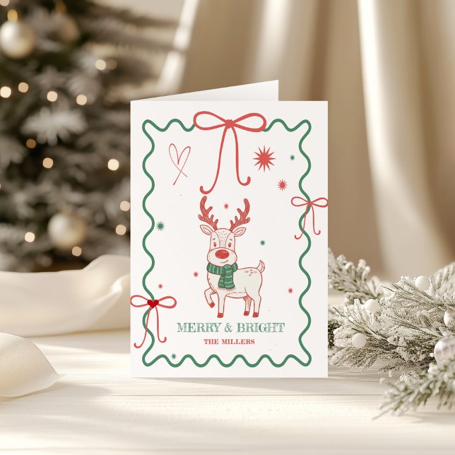 Cute Reindeer Handdrawn Frame Kort (Skapare uppladdad)