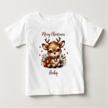 Cute Reindeer Helgdag Shirt-Personlig Småbarn