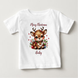 Cute Reindeer Helgdag Shirt-Personlig Småbarn T Shirt