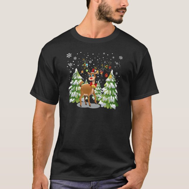 Cute Reindeer i Snö Tee Shirt (Framsida)