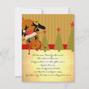 Cute Reindeer Inbjudningar