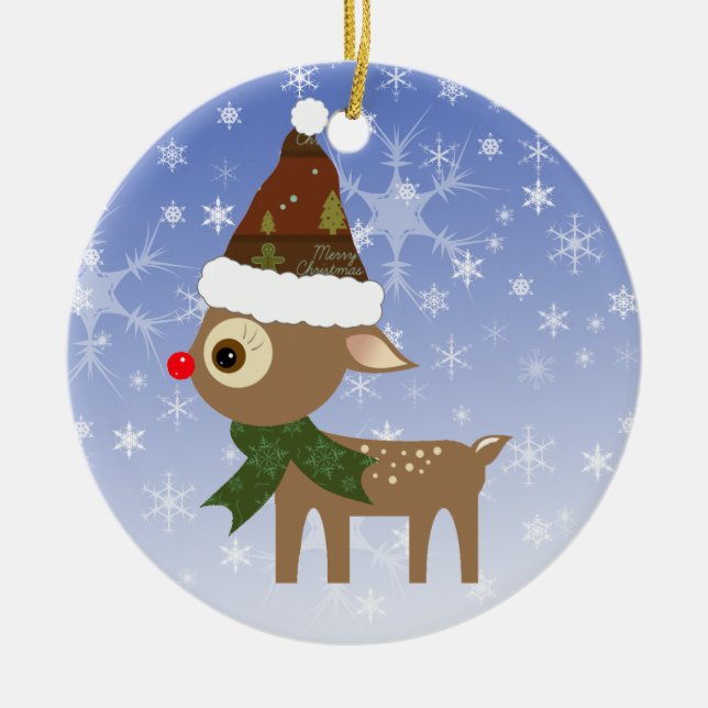 Cute Reindeer jul Ornament (Framsidan)