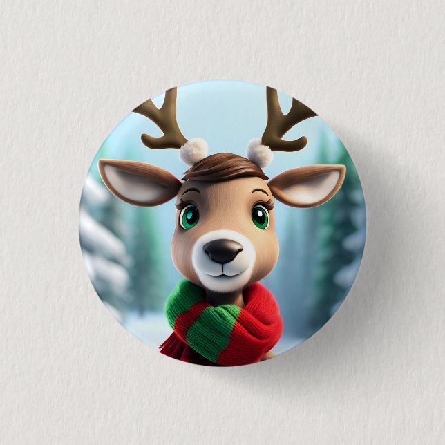Cute Reindeer Knapp (Framsida)