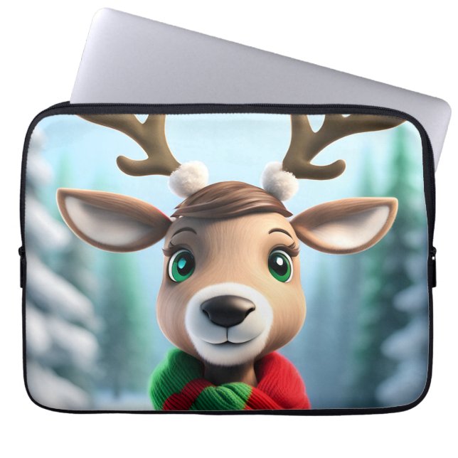 Cute Reindeer Laptop Fodral (Framsidan)