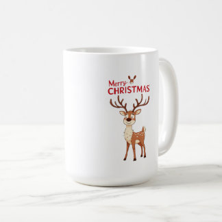 Cute Reindeer Mascot With 'I Love Christmas' Text Kaffemugg