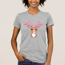 Cute Reindeer med Rosa Flowers