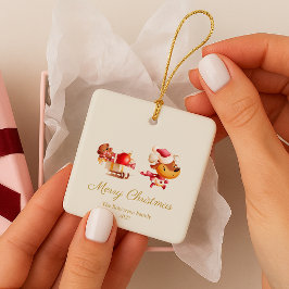 Cute Reindeer Merry Christmas Ornament