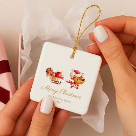 Cute Reindeer Merry Christmas Ornament