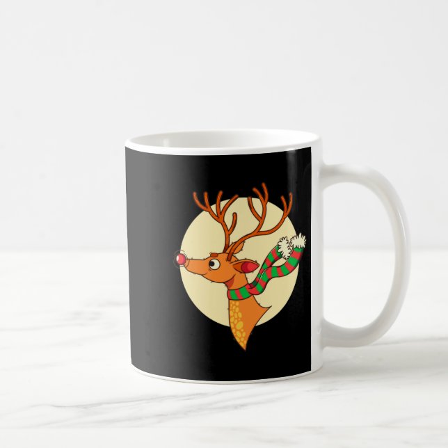 Cute Reindeer Merry Xmas Merry Christmas Happy New Kaffemugg (Höger)
