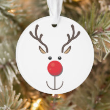 Cute Reindeer, minimalist Ansikte White