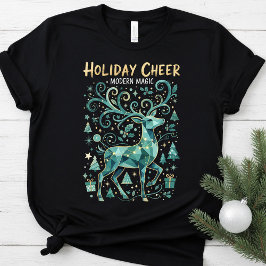 Cute Reindeer Modern Holiday,Christmas Family T Shirt