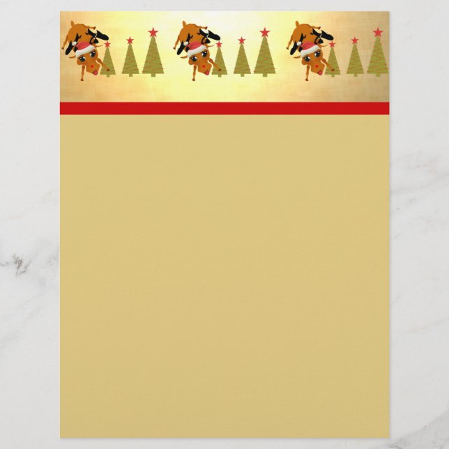 Cute Reindeer och Julgranar (Framsida)