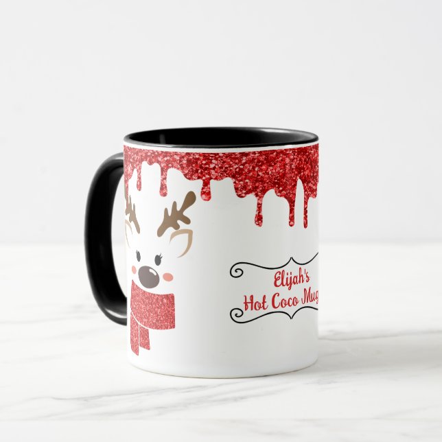Cute Reindeer personalize Mugg (Framsida vänster)