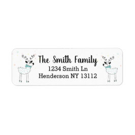 Cute Reindeer Returadress Etikett