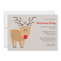 Cute Reindeer Rustic-julen Party