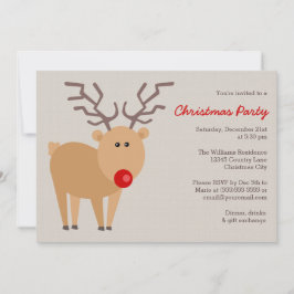 Cute Reindeer Rustic-julen Party Inbjudningar